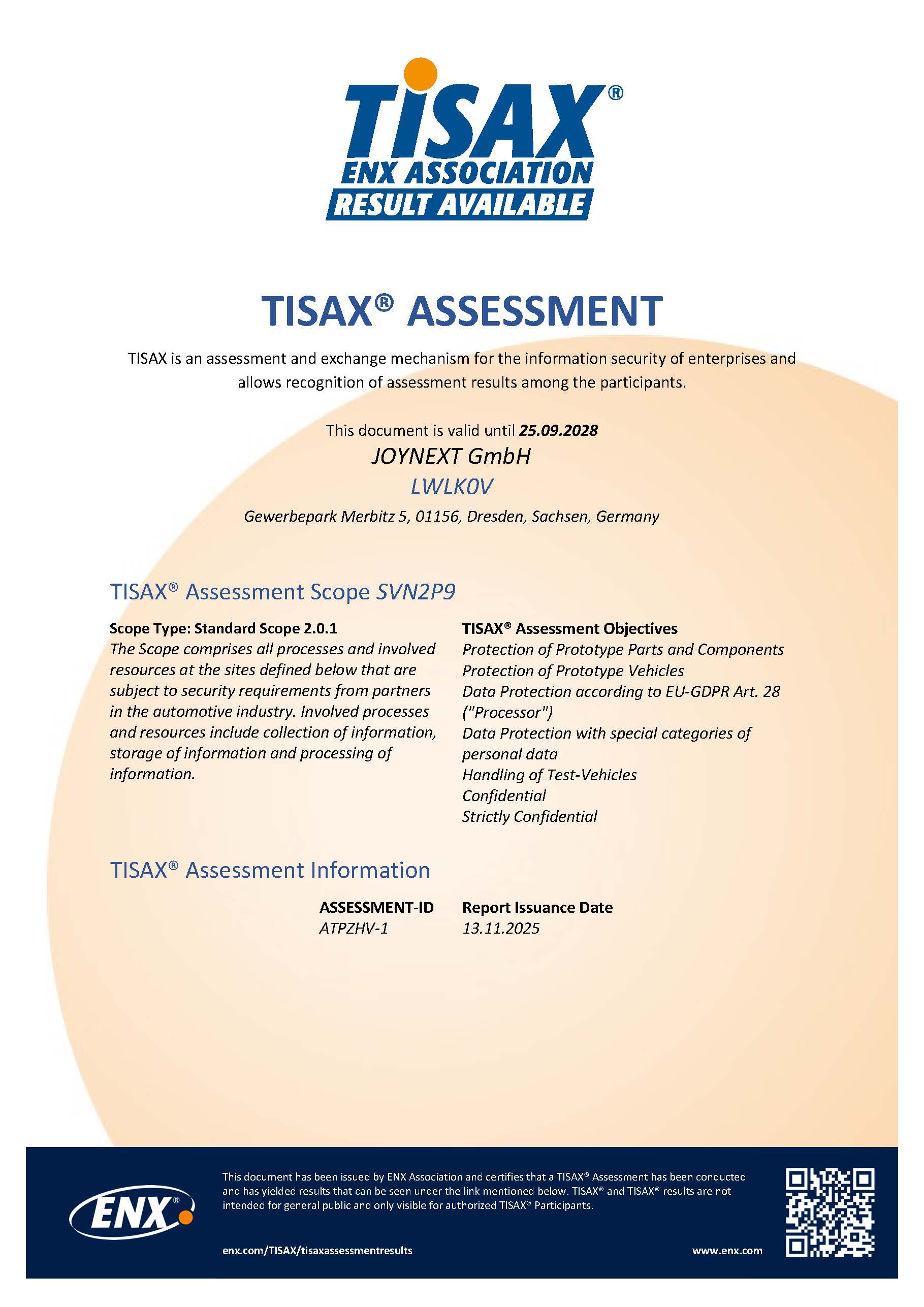 TISAX Assessment LWLK0V